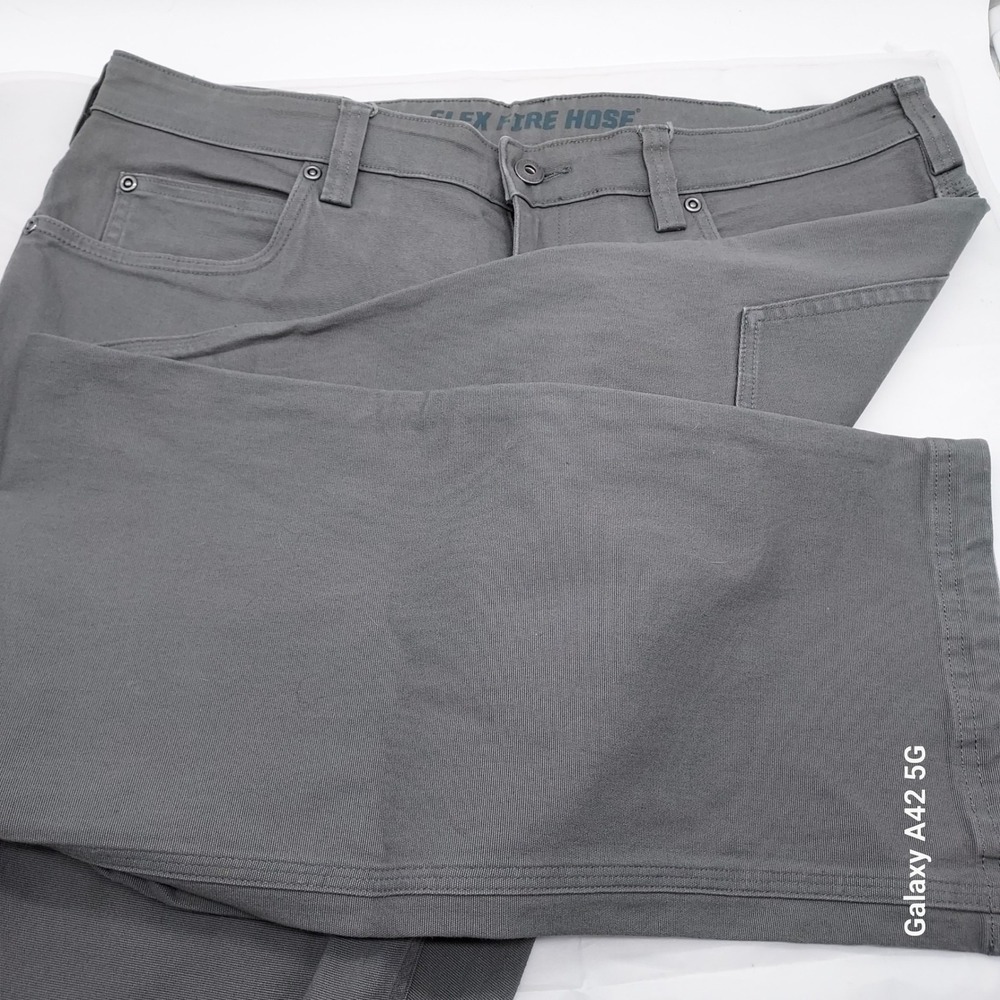 Duluth Trading Co Flex Fire Hose Relaxed Fit Gray Work Pants 36x32 62752C